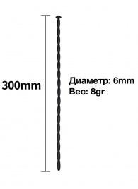 Черный уретральный расширитель - 30 см. - Rubber Tech Ltd - купить с доставкой в Симферополе