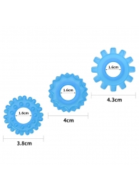 Набор из 3 голубых, светящихся в темноте эрекционных колец Lumino Play - Lovetoy - в Симферополе купить с доставкой