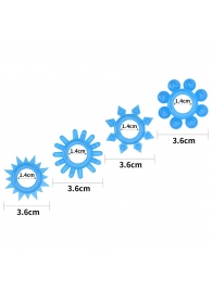 Набор из 4 голубых, светящихся в темноте эрекционных колец Lumino Play - Lovetoy - в Симферополе купить с доставкой