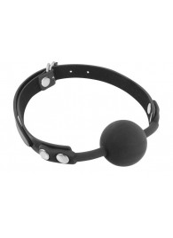 Черный силиконовый кляп-шарик на ремешках - Fetish Tentation - купить с доставкой в Симферополе