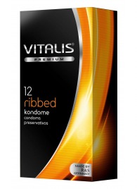 Ребристые презервативы VITALIS PREMIUM ribbed - 12 шт. - Vitalis - купить с доставкой в Симферополе
