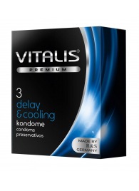 Презервативы VITALIS PREMIUM delay   cooling с охлаждающим эффектом - 3 шт. - Vitalis - купить с доставкой в Симферополе