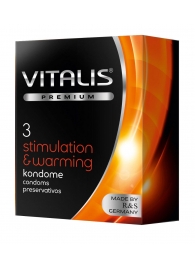 Презервативы VITALIS PREMIUM stimulation   warming с согревающим эффектом - 3 шт. - Vitalis - купить с доставкой в Симферополе