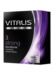 Презервативы с утолщенной стенкой VITALIS PREMIUM strong - 3 шт. - Vitalis - купить с доставкой в Симферополе