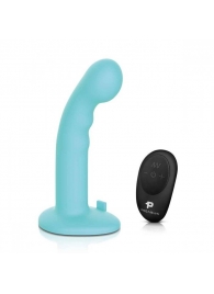 Голубая изогнутая насадка 6in Remote Control Ripple P-Spot G-Spot на черных трусиках - 16 см. - Pegasus - купить с доставкой в Симферополе