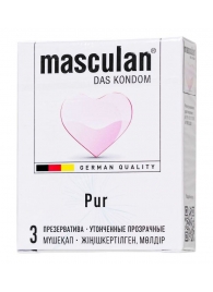 Супертонкие презервативы Masculan Pur - 3 шт. - Masculan - купить с доставкой в Симферополе