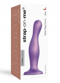 Фиолетовая насадка Strap-On-Me Dildo Plug Curvy size L - Strap-on-me - купить с доставкой в Симферополе