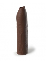 Коричневая насадка-удлинитель Uncut Silicone Penis Enhancer - 17,8 см. - Pipedream - в Симферополе купить с доставкой