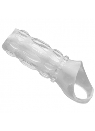 Насадка на пенис с кольцом для мошонки Clear Sensations Enhancer Sex Sleeve - 11,5 см. - XR Brands - в Симферополе купить с доставкой