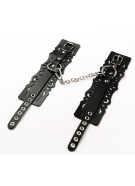 Узорчатые кожаные оковы с регулируемыми ремешками - Crazy Handmade - купить с доставкой в Симферополе