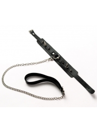 Черный ошейник с шипами и поводком - Crazy Handmade - купить с доставкой в Симферополе