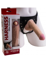 Страпон Harness из двух предметов: трусики с плугом и насадка-фаллос - 17 см. - LOVETOY (А-Полимер) - купить с доставкой в Симферополе