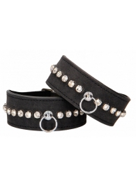 Черные поножи Diamond Studded Ankle Cuffs - Shots Media BV - купить с доставкой в Симферополе