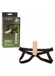 Телесный фаллопротез из силикона Extension with Harness - 15,75 см. - California Exotic Novelties - купить с доставкой в Симферополе