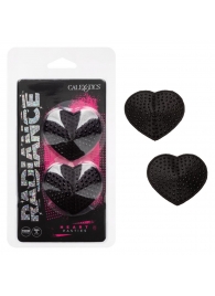 Черные пэстисы в форме сердечек Heart Pasties - California Exotic Novelties - купить с доставкой в Симферополе