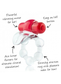 Виброкольцо с язычком и красным виброэлементом Overtime - Screaming O - в Симферополе купить с доставкой