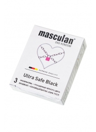 Ультрапрочные презервативы Masculan Ultra Safe Black - 3 шт. - Masculan - купить с доставкой в Симферополе