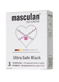 Ультрапрочные презервативы Masculan Ultra Safe Black - 3 шт. - Masculan - купить с доставкой в Симферополе