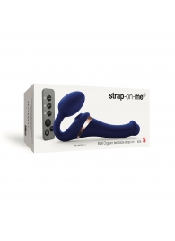 Синий безремневой страпон Multi Orgasm Size S с клиторальной стимуляцией - Strap-on-me - купить с доставкой в Симферополе