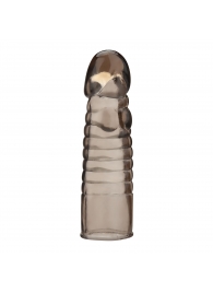 Дымчатая насадка-удлинитель Ribbed Realistic Penis Enhancing Sleeve Extension - 15,2 см. - BlueLine - в Симферополе купить с доставкой