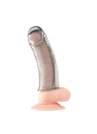 Текстурированная насадка на пенис Clear Textured Penis Enhancing Sleeve Extension - 16,5 см. - BlueLine - в Симферополе купить с доставкой