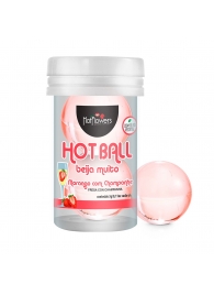 Лубрикант на масляной основе Hot Ball Beija Muito с ароматом клубники и шампанского (2 шарика по 3 гр.) - HotFlowers - купить с доставкой в Симферополе