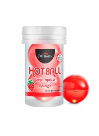 Лубрикант на масляной основе Hot Ball Beija Muito с ароматом клубники (2 шарика по 3 гр.) - HotFlowers - купить с доставкой в Симферополе