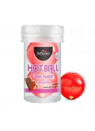 Лубрикант на масляной основе Hot Ball Beija Muito с ароматом шоколада и клубники (2 шарика по 3 гр.) - HotFlowers - купить с доставкой в Симферополе