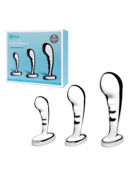 Набор из 3 стальных стимуляторов простаты Stainless Steel P-spot Training Set - b-Vibe - в Симферополе купить с доставкой