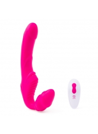 Розовый безремневой страпон на радиоуправлении Strapless Together - 22 см. - Together Toy - купить с доставкой в Симферополе