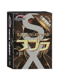 Суженные к основанию презервативы Sagami Xtreme COBRA - 3 шт. - Sagami - купить с доставкой в Симферополе