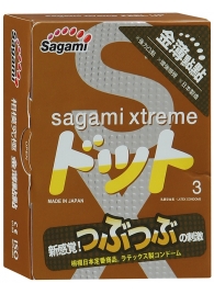 Презервативы Sagami Xtreme FEEL UP с точечной текстурой и линиями прилегания - 3 шт. - Sagami - купить с доставкой в Симферополе