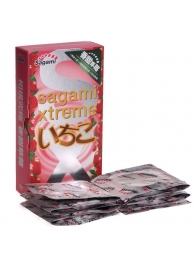 Презервативы Sagami Xtreme Strawberry c ароматом клубники - 10 шт. - Sagami - купить с доставкой в Симферополе