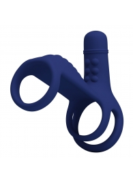 Синяя вибронасадка на пенис Vibrating Penis Sling - Baile - в Симферополе купить с доставкой