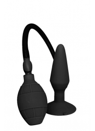 Чёрная анальная втулка с функцией расширения MENZSTUFF LARGE INFLATABLE PLUG - 14,5 см. - Dream Toys