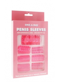 Набор из 7 розовых насадок на пенис ONE-A-DAY PENIS SLEEVES PINK - Seven Creations - в Симферополе купить с доставкой