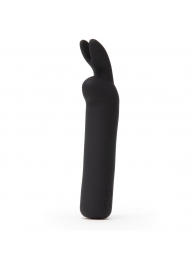 Черная вибропуля с ушками Rechargeable Rabbit Ears Bullet Vibrator - Happy Rabbit