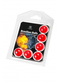 Набор из 6 шариков с массажным маслом Brazilian Balls с охлаждающим и разогревающим эффектом - Secret Play - купить с доставкой в Симферополе