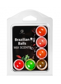 Набор из 6 шариков с ароматизированными массажными маслами Brazilian Balls - Secret Play - купить с доставкой в Симферополе