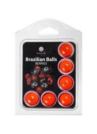 Набор из 6 шариков с массажным маслом Brazilian Balls с ароматом ягод - Secret Play - купить с доставкой в Симферополе