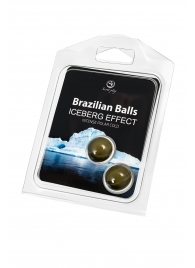 Набор из 2 шариков с массажным маслом Brazilian Balls с ледяным эффектом - Secret Play - купить с доставкой в Симферополе