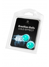 Набор из 2 шариков с массажным маслом Brazilian Balls с охлаждающим эффектом - Secret Play - купить с доставкой в Симферополе