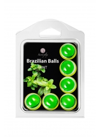 Набор из 6 шариков с массажным маслом Brazilian Balls с ароматом мяты - Secret Play - купить с доставкой в Симферополе