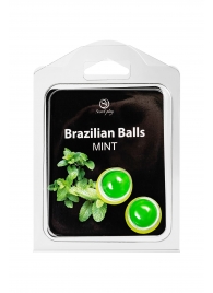 Набор из 2 шариков с массажным маслом Brazilian Balls с ароматом мяты - Secret Play - купить с доставкой в Симферополе