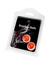 Набор из 2 шариков с массажным маслом Brazilian Balls с ароматом вишни - Secret Play - купить с доставкой в Симферополе