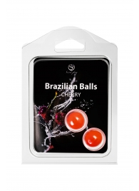 Набор из 2 шариков с массажным маслом Brazilian Balls с ароматом вишни - Secret Play - купить с доставкой в Симферополе