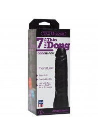 Насадка-фаллоимитатор для страпон-систем Vac-U-Lock CodeBlack 7 Inch Thin Dong - 18,3 см. - Doc Johnson - купить с доставкой в Симферополе