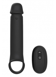 Черная насадка-удлинитель с вибрацией Vibrating Extender With Remote - Dream Toys - в Симферополе купить с доставкой