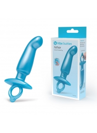 Голубая анальная пробка для массажа простаты Hither Silicone Prostate Plug - 14,3 см. - b-Vibe - в Симферополе купить с доставкой