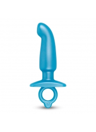 Голубая анальная пробка для массажа простаты Hither Silicone Prostate Plug - 14,3 см. - b-Vibe - в Симферополе купить с доставкой